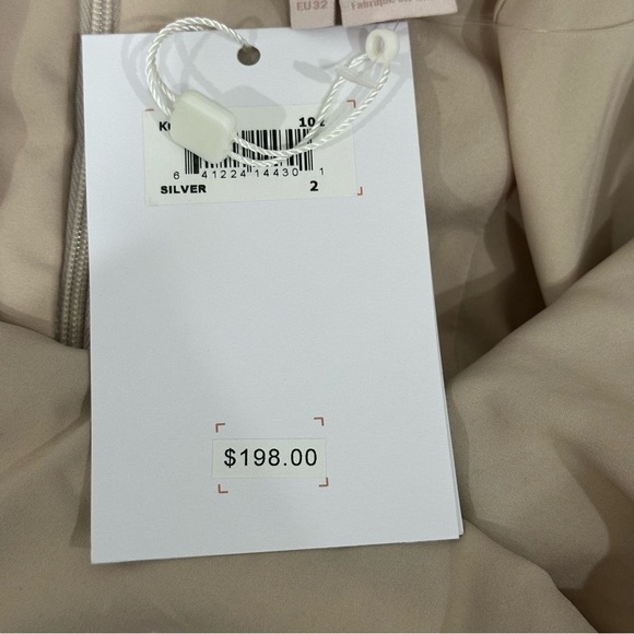 Gal Meets Glam Diana Sequin Dress Silver Black Ribbon Shoulder Tie - Picture 7 of 9